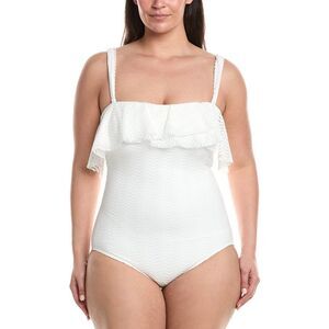 Coco Contours Womens  Agate Lace One-Piece, White